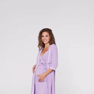 Комплект для сна (халат+ночнушка) Lullababe Sidney Фиолетовый S