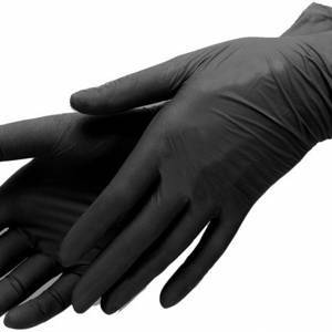Перчатки нитриловые неопудренные (L) цвет черный.