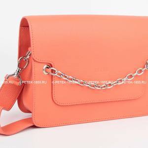 Женская кожаная сумка оранжевая Petek