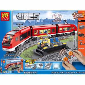 Электромеханический конструктор City LELE 28032 Красный пассажирский поезд