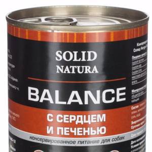Корм Solid Natura Balance (в соусе) для собак, с сердцем и печенью, 340 г