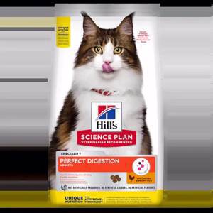 Сухой корм Hill's Science Plan PERFECT DIGESTION для взрослых кошек, с курицей и коричневым рисом