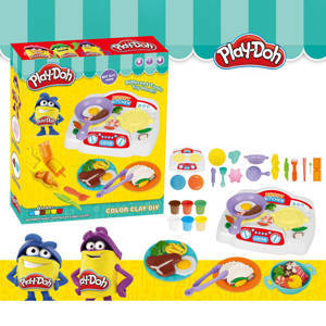 Набор для лепки Play-Doh Кухня: Настольная плита 6 цветов (инструменты, формочки, фигурка) (677-C511)
