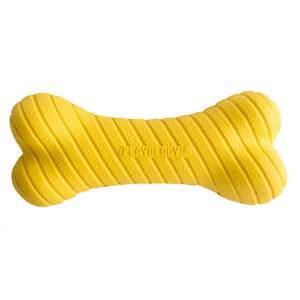 Игрушка для собак Playology двухслойная жевательная косточка DUAL LAYER BONE с ароматом курицы, большая, желтый