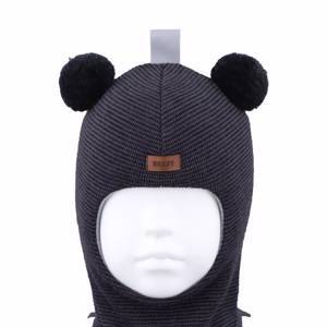 1402/ Шлем-шапка Мишка графит, антрацитовый, темно-серый