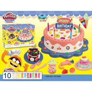 Набор для лепки Play-Doh Кухня: День рождения 10 цветов (инструменты, формочки, фигурка) (PK1646)