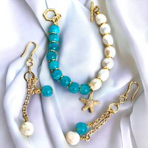 Apatite & Pearl Ocean Jewelry Set