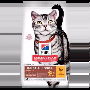 Сухой корм Hill's Science Plan Hairball Indoor для взрослых кошек, с курицей