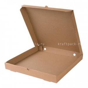 Коробка для пиццы и пирога из микрогофрокартона 19х19х4 см, крафт (2) купить оптом в KRAFTPACK | Уфа