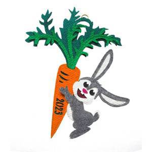 Сувенир — Символ года 2023 «Заяц с морковкой»