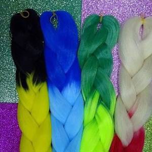 Цветные косы "Канекалон Jumbo", двухцветные, в ассортименте, арт. 200612