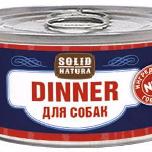Корм Solid Natura Dinner (консерв.) для собак, беззерновой, с говядиной, 100 г