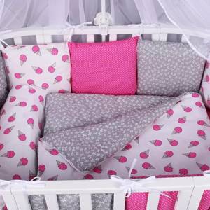 Комплект детского постельного белья в кроватку 15 предметов (3+12 подушек-бортиков) AmaroBaby