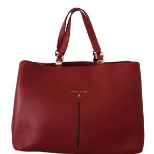 Красная кожаная сумка для женщин с двумя ручками