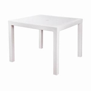 Стол обеденный садовый Tweet Quatro Table из искусственного ротанга, белый