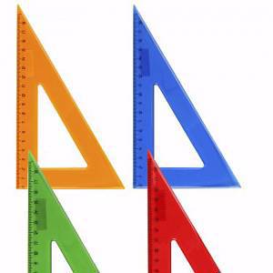 Треугольник ЦВЕТНОЕ ПРОЗРАЧНОЕ АССОРТИ (Л-6212) 18 см. 30гр.