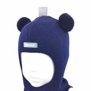 1402/ Шлем-шапка Мишка темно-синий, сапфировый