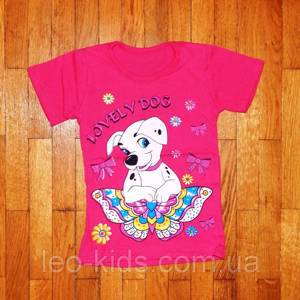 Детская футболка Lovely dog розовая 3 г.