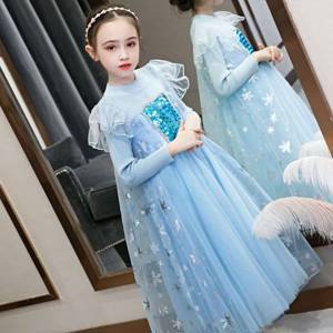 Аиша для маленькой принцессы Юбка девочка Frozen 2 Aisha dress детские Королева любви новый Осеннее платье-свитер с юбкой