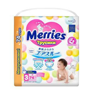 Merries Трусики-подгузники для детей, размер М 6-11 кг./74 шт.