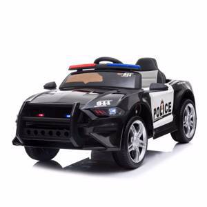 Электромобиль Mustang Police-5 кожаное сиденье,колеса EVA,микрофон чёрный 113 см х 62 см х 53 см V027761