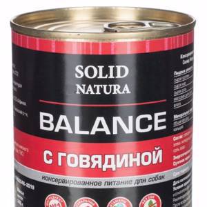 Корм Solid Natura Balance (в соусе) для собак, с говядиной, 340 г