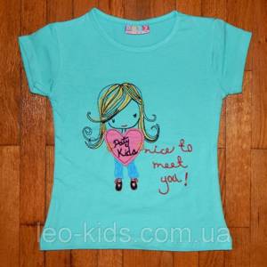 Детская футболка для девочки Модница бирюза  1-2 лет