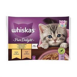 Whiskas Pure Delight Kümes Hayvanlı Yavru Kedi Maması 340 g (4 X 85 Gr)
