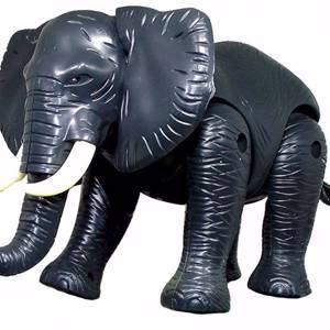 Интерактивный слон на батарейках (черный, звук, свет, движения)