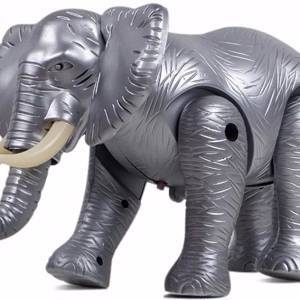 Интерактивный слон на батарейках (серый, звук, свет, движения)