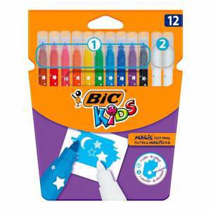 Фломастеры универсальные Bic Kids magic смываемые 12 цветов