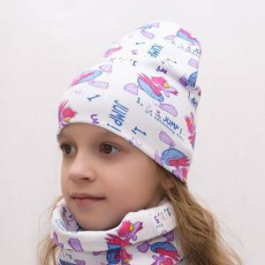 Комплект для девочки шапка+снуд Утята, размер 50-52,  хлопок 95%