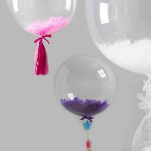 Волшебный шар Bubbles 56см Перья + ТАССЕЛ+БАНТ