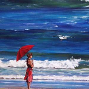 Набор Мозаика Алмазная Вышивка, Девушка у моря с клеевой основой, 20×25 см