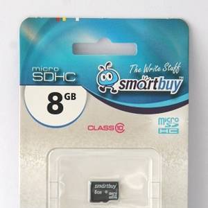 Карта памяти micro- SDHC 8Gb Smart Buy (Class 10) без адаптеров