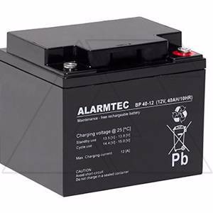 Батарея аккумуляторная Alarmtec BP40-12, 12V/40Ah, 170x197x165 HxLxW, 13.2kg, 5 лет