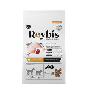 Корм для котят Roybis 1.5кг для активного роста и развития с курицей сухой