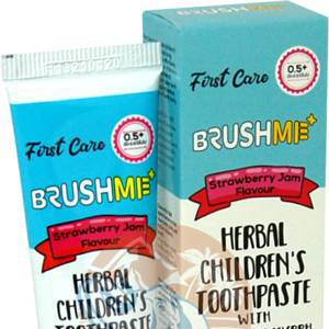 Зубная паста со вкусом клубничного джема для детей с 5 месяцев Brushme 40 гр
