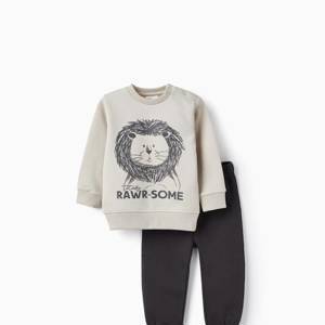 Chándal para Bebé Niño 'Totally Rawr-Some', Beige/Gris Oscuro