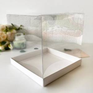 Коробка под мини-торт с прозр.крышкой, белый, 180*180*160мм, арт.КУ-00695
