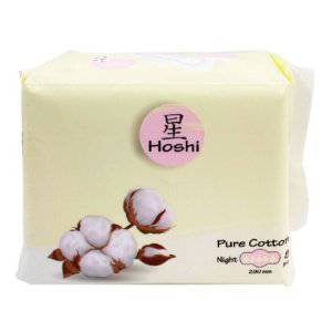 [HOSHI] Pure Cotton Прокладки гигиенические д/критич.дней ночные Night Use (290мм), 8шт