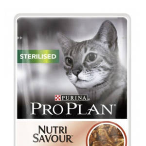 Консервы для стерилизованных кошек, с говядиной в соусе PURINA PRO PLAN Sterilised Nutrisavour, 85 гр
