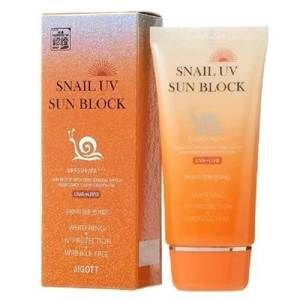 Солнцезащитный крем для лица с улиточным муцином Jigott Snail UV Sun Block Cream SPF50+ PA+++ 70мл