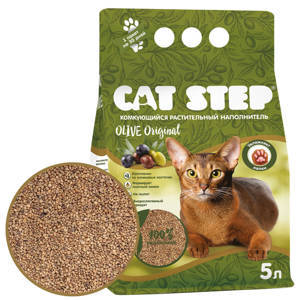 Cat Step Olive Original наполнитель для кошачьего туалета растительный комкующийся