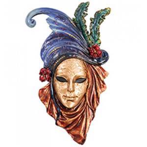 Венецианская маска "Маки"-цветной	54см