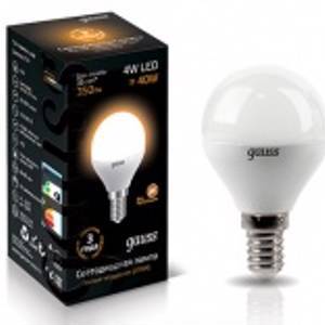 %EB105101104 Лампа Gauss LED Globe 4W E14 2700K 1/10/50