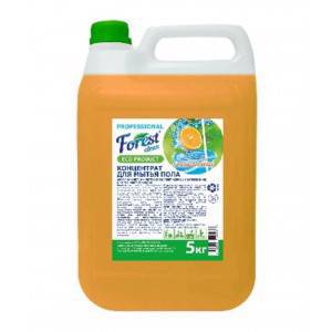 Концентрат для мытья пола  Forest сlean  Сочный апельсин Рн 11,5 щелочной, 5 литров ЕВРО