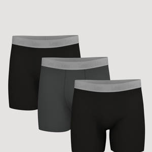 Men's 3-Pack Comfort Stretch Boxer Briefs in Black, Charcoal, Black