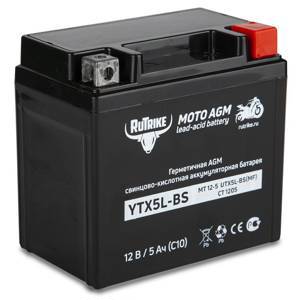 Аккумулятор стартерный для мототехники Rutrike YTX5L-BS (12V/5Ah) (UTX5L-BS, CT 1205, MT 12-5), 024014