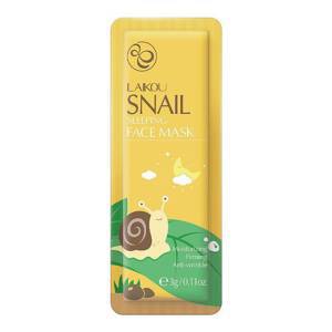 Ночная несмываемая маска для лица с муцином улитки LAIKOU Snail Sleeping Face Mask, 3 гр.